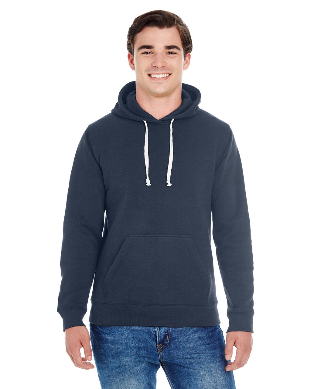 J America® Triblend Pullover Long Sleeve Fleece Hooded Sweatshirt